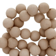 Acrylic beads 6mm round Matt Cappucino brown